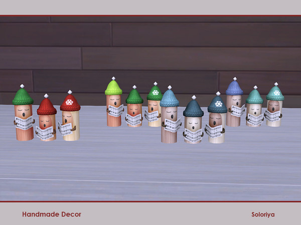 Sims 4 — Handmade Decor. Singers by soloriya — Wooden humans singers, three humans in one mesh. Part of Handmade Decor