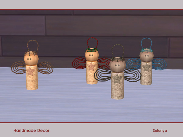Sims 4 — Handmade Decor. Angel Big by soloriya — Cork angel, big version. Part of Handmade Decor set. 4 color variations.