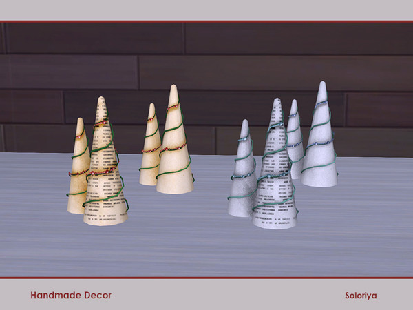 Sims 4 — Handmade Decor. Cones by soloriya — Two paper cones in one mesh. Part of Handmade Decor set. 4 color variations.