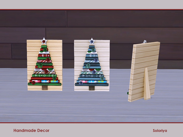 Sims 4 — Handmade Decor. Tree in a Frame, v2 by soloriya — Paper rolls in a frame. Part of Handmade Decor set. 2 color