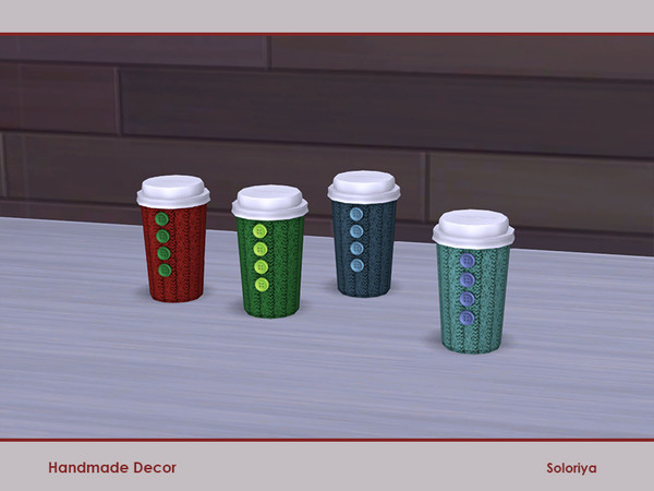 Sims 4 — Handmade Decor. Coffee by soloriya — Coffee with a knitted parts. Part of Handmade Decor set. 4 color