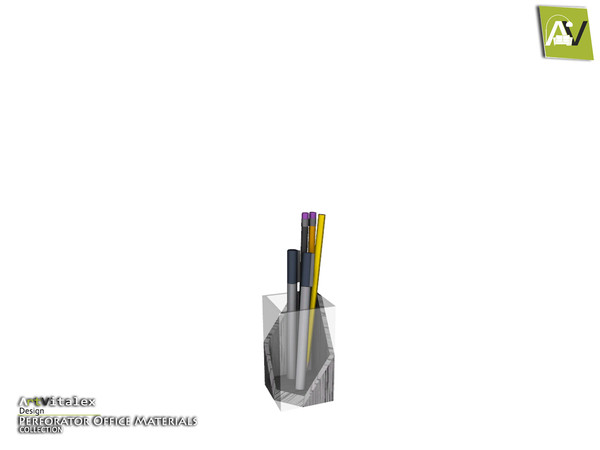 Sims 4 — Perforator Pen Holder With Glass by ArtVitalex — - Perforator Pen Holder With Glass - ArtVitalex@TSR, Jan 2019