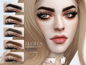 Sims 4 — Lucilla Eyebrows N139 by Pralinesims — Thick eyebrows in 36 colors, comes in 2 different versions in one
