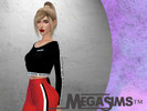 Sims 4 — MegaSims Branded Tape Cropped Sweater - Cats and Dogs needed by MegaSims2 — A black cropped gym sweater with