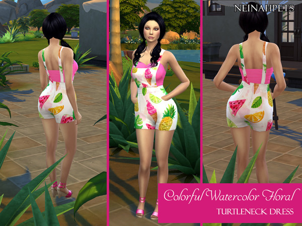 Sims 4 — Watercolor Fruit Sorbet Summer Jumper - Backyard needed by neinahpets — This cute and delicious looking summer