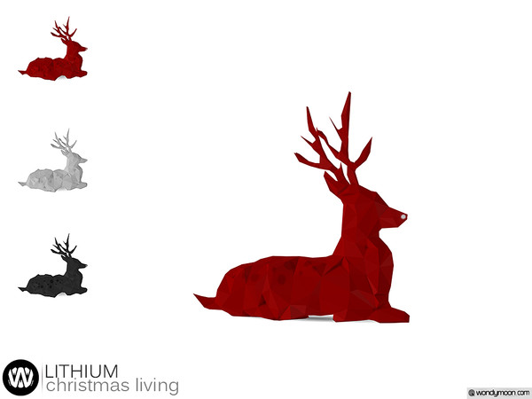 Sims 4 — Lithium Deer Sculpture by wondymoon — - Lithium Christmas Living - Deer Sculpture - Wondymoon|TSR -