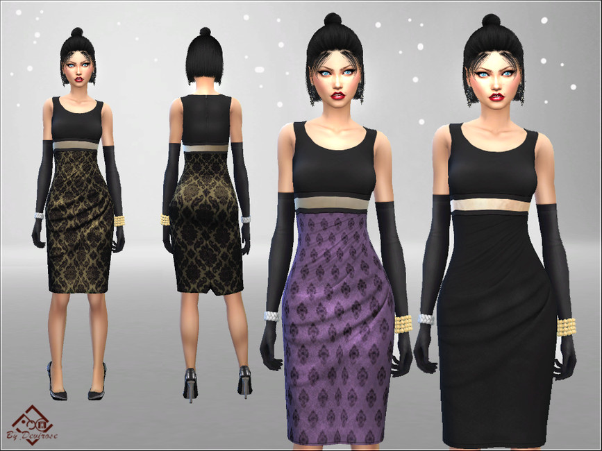 The Sims Resource - Damask Pencil Dress