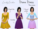 Sims 4 — Diana Dress - Seasons needed by LadySeiko — - Seasons needed - Female only 3 Versions: - 9 original colors - 8