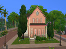 Sims 4 — Family Home/Cafe by terrasb — This is a small cafe with a family home upstairs. There are 2 bedrooms upstairs, 2
