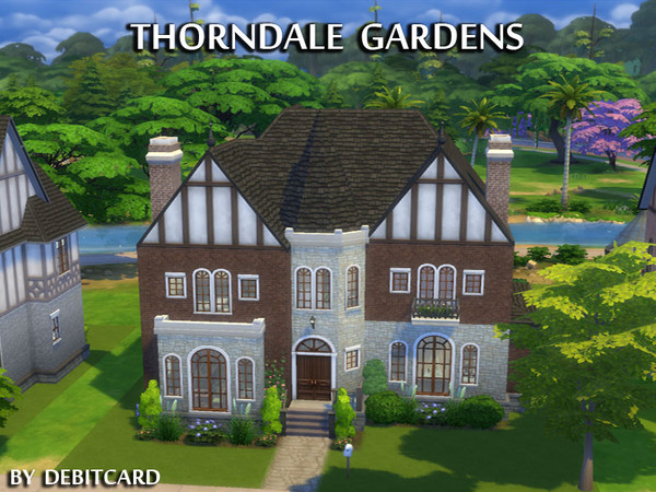 Sims 4 — Thorndale Gardens by debitcard — Beautiful and spacious old world Tudor with large open concept rooms, private