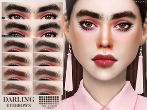 Sims 4 — Darling Eyebrows N140 by Pralinesims — Eyebrows with slight unibrow in 36 colors, 2 versions.