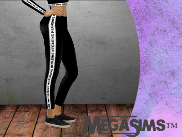 Sims 4 — Logo Tape Sports Tracksuit Bottoms - Luxury Party needed by MegaSims2 — Sporty inspired tracksuit bottoms with