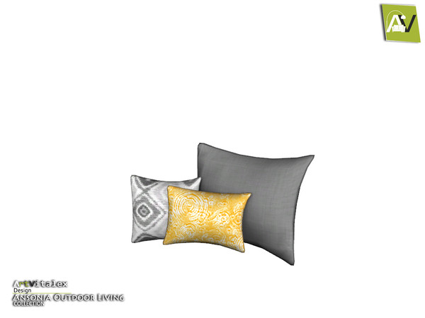 Sims 3 — Ansonia Seat Pillows Triple by ArtVitalex — - Ansonia Seat Pillows Triple - ArtVitalex@TSR, Dec 2018