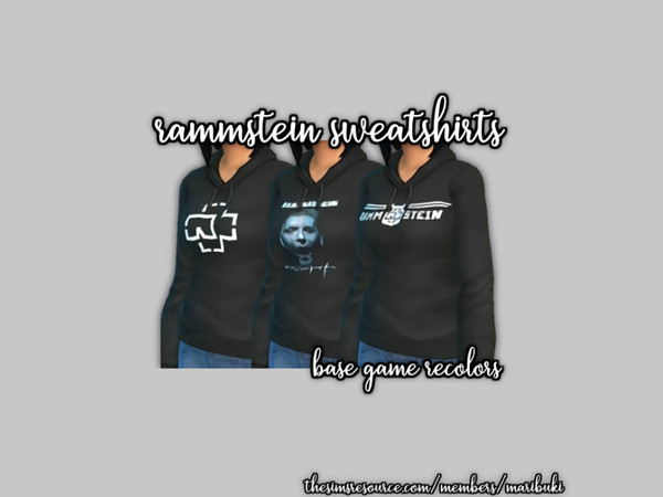 Sims 4 — Rammstein Sweatshirts by maribuki — there's a serious lack in rammstein merch cc (i live through my sims
