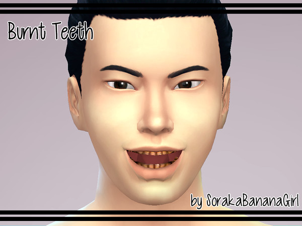 Sims 4 — Burnt Teeth by SorakaBananaGirl — The Elder Scrolls IV Oblivion Burnt Teeth *Credit for the textures goes to
