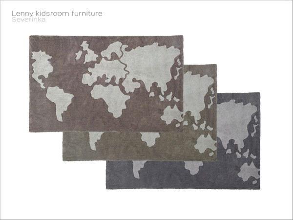 Sims 4 — [Lenny kidsroom] - World map rug by Severinka_ — Soft World map rug From the set 'Lenny kidsroom' Build / Buy