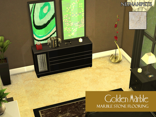 Sims 4 — Golden Marble Flooring Pattern by neinahpets — A beautiful golden marble tile.