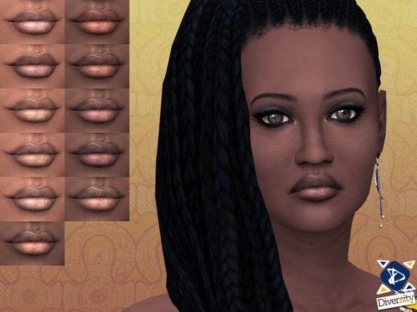 Sims 4 — Natural Lipstick / Lipgloss for Dark skintones by lilotea2 — I like EA's lipgloss with shine/specular map, but I