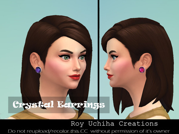 Sims 4 — Crystal Earrings by Treexy — Crystal earrings for fashionable sims in many different swatches.