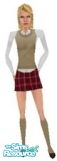 Sims 1 — Schoolgirl by oreocreme — Teen mini-skirt outfit. Fit & skinny, all three skin tones included.