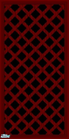 Sims 2 — Dark Red Lattice Wall by tamlfra — These walls have a beveled edge for a clean look, and are very neat looking