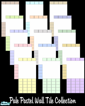 Sims 2 — Pale Pastel Half-Wall Tile Collection by shadow66 — From my \'Pale Pastels Collections\' - A set of white