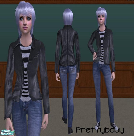 Sims 2 — Edgy Elders -Leather Striped by pretty_baby — so you was a bit edgy in your youth..and now you are officially
