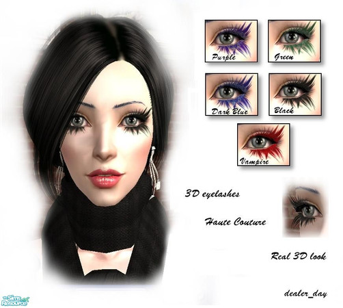 Sims 2 — 3D Eyelashes - Haute Couture by dealer_day — Really long eyelashes which appear in glasses section. Hope you