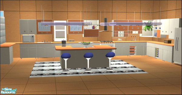 Sims 2 — Clara White Recolor by Elize-37sims — A white recolor of the Clara Kitchen. The walls and floors can be found on