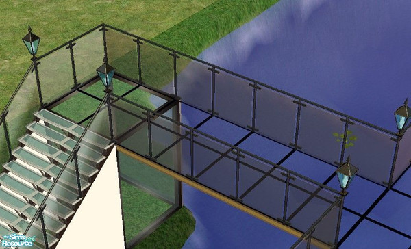Sims 2 — Trussed Glass Floor by simonandy — A transparent floor tile with black edging for walkways and transparent roofs