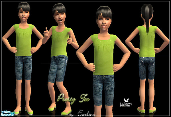 Sims 2 — Pretty Tee by Ewelina_ — Spring Outfit for girls. Maxis Recolour. I hope u like it ;)