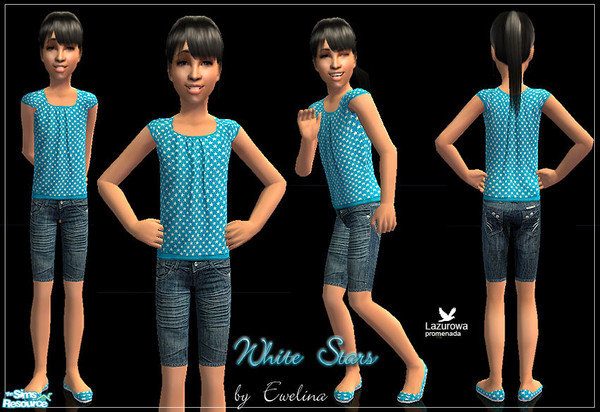 Sims 2 — White Stars by Ewelina_ — Spring Outfit for girls. Maxis Recolour. I hope u like it ;)