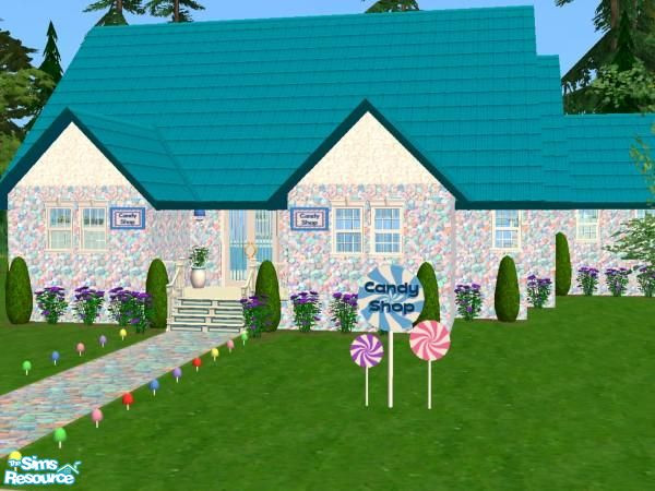 Sims 2 — Candy Shop by cat3cm —  Fully furnished lot with everything you need to set up shop.There are also extra objects