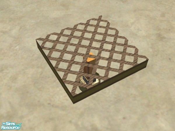 Sims 2 — Light Wood Lattice Floor by tamlfra — Cool floors, with a textured lattice design, and transparent \"cut