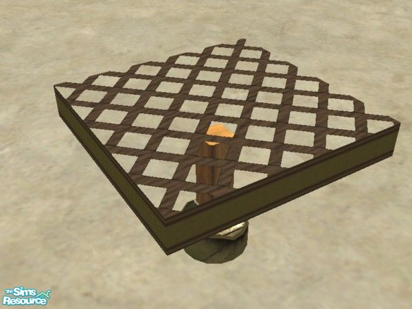 Sims 2 — Natural Wood Lattice Floor by tamlfra — Cool floors, with a textured lattice design, and transparent \"cut