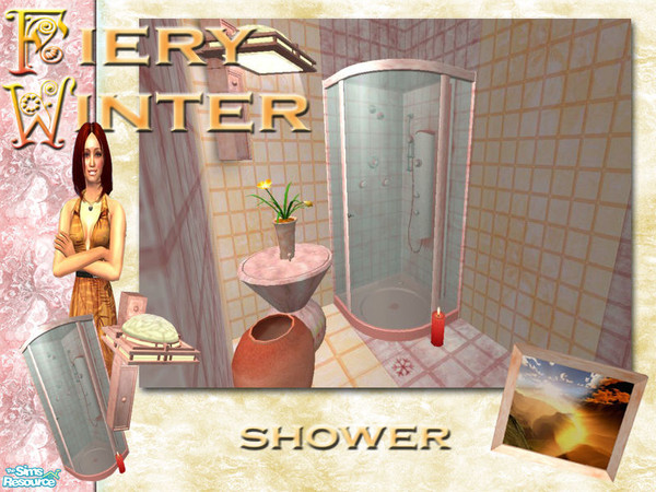Sims 2 — Fiery Winter Bathroom Superset! - Shower by Alyosha — Part of the Fiery Winter Bathroom superset! Enjoy!