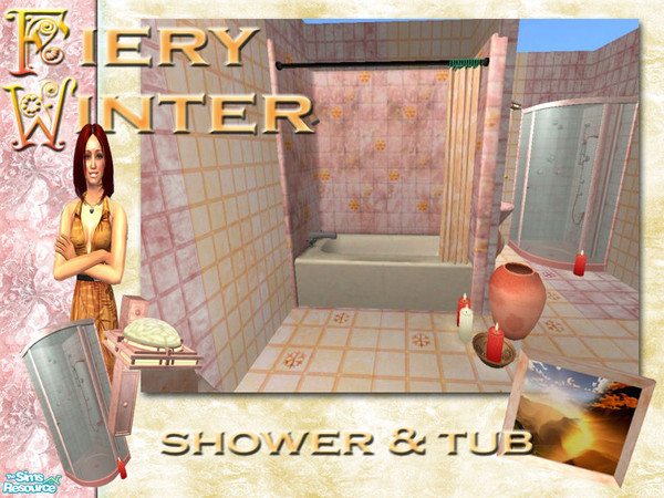 Sims 2 — Fiery Winter Bathroom Superset! - Shower and Tub by Alyosha — Part of the Fiery Winter Bathroom superset! Enjoy!