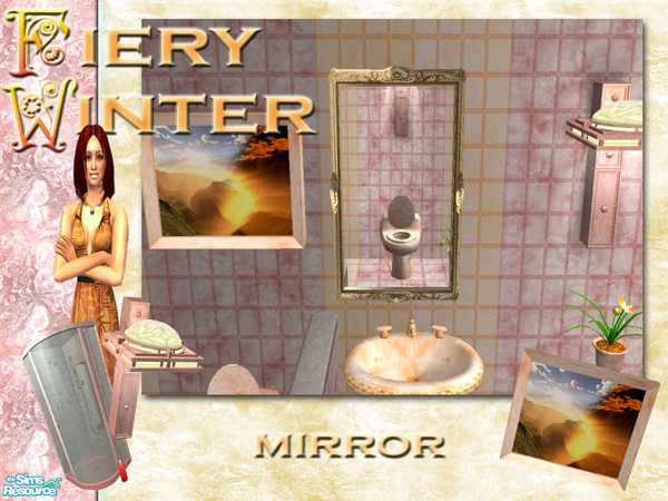 Sims 2 — Fiery Winter Bathroom Superset! - Mirror by Alyosha — Part of the Fiery Winter Bathroom superset! Enjoy!
