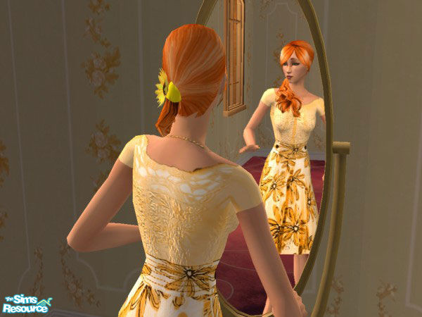 Sims 2 — Keri\'s Yellow Daisy by Keri — Beautiful Daisy Dress