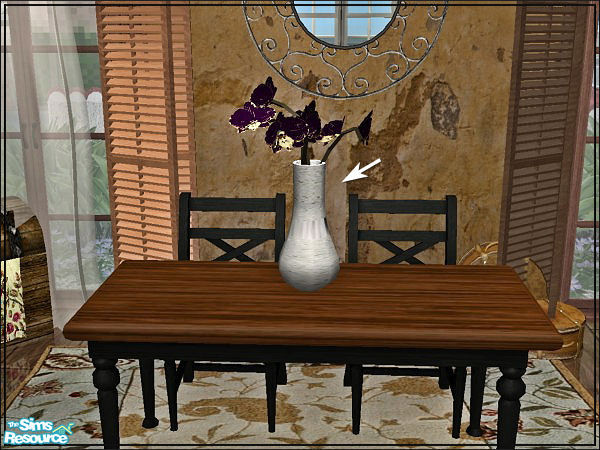 Sims 2 — Veral Dining in Black - Orchid Vase by ~Monica~ — Enjoy ;)