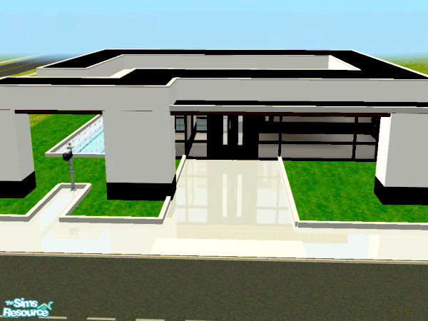 Sims 2 — Modern Starter House 3 by kissme87 — Modern Starter Lot . Fence by Ailias , Windows by Tiggy027 , Door by