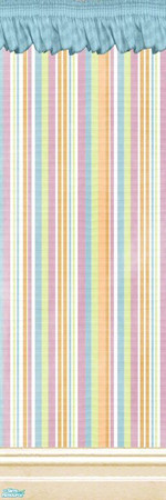 Sims 2 — Valerie Living  - Wallpaper Striped by Eisbaerbonzo — Pastrel striped wallpaper with blue textile border