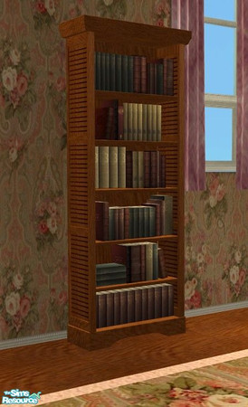 Sims 2 — Louisiana Living Room - Bookcase by Riverwillows — Lovely recolor of Caravan Sims Louisiana Living Room,