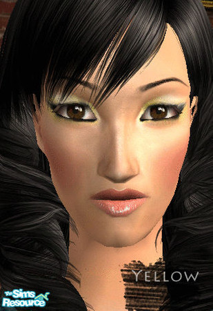 Sims 2 — Ellis eyeshadow set - 931c4c86 Yellow by TSR Archive — A collection of five creamy eyeshadows. Your sims won\'t