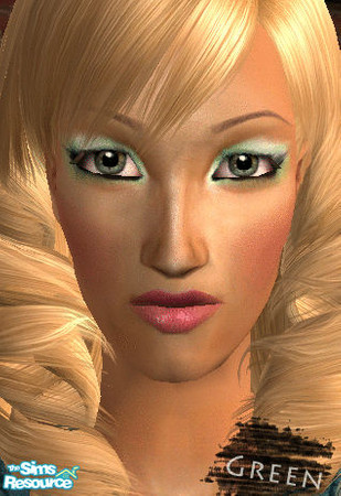 Sims 2 — Ellis eyeshadow set - 90b1e794 Green by TSR Archive — A collection of five creamy eyeshadows. Your sims won\'t