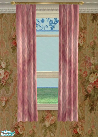 Sims 2 — Louisiana Living Room - Drapes by Riverwillows — Lovely recolor of Caravan Sims Louisiana Living Room, featuring