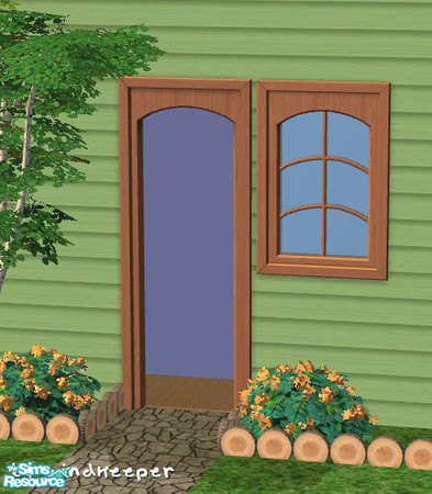 Sims 2 — Cottage Country door arch 2 diag by Windkeeper — Diagonal version of Cottage Country door arch. Requires that
