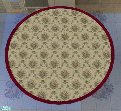 Sims 2 — Louisiana Kitchen - Rug by Riverwillows — Lovely recolor of Caravan Sims Louisiana Kitchen, with tea roses and