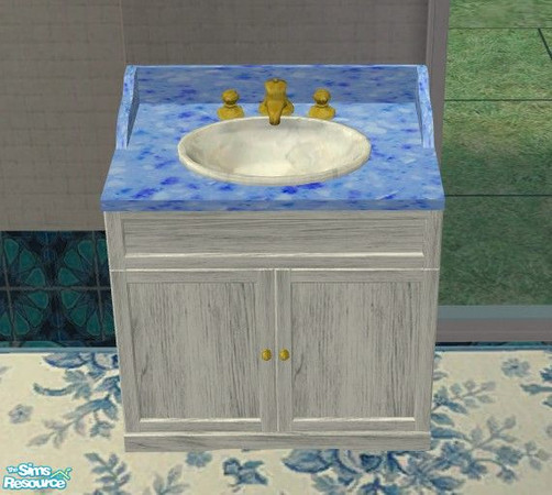 Sims 2 — Louisiana Bathroom - Sink by Riverwillows — Lovely recolor of Caravan Sims Louisiana Bathroom, in rich azure
