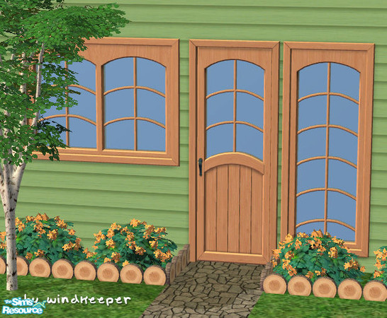 Sims 2 — Cottage Country - lightwood finish by Windkeeper — Recolor of Cottage Country door. Will work for all doors and